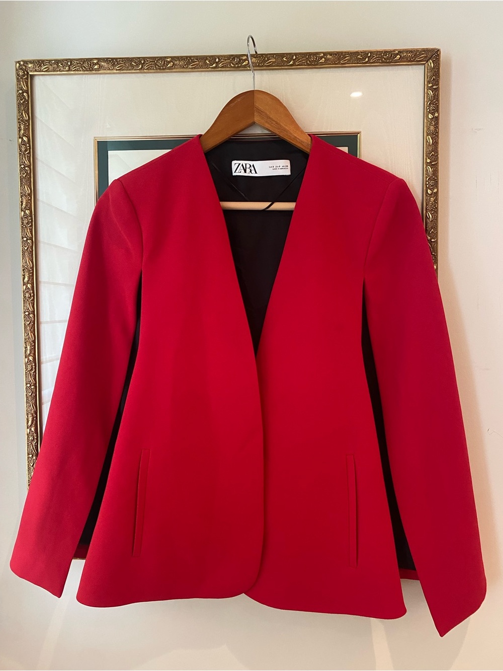 ZARA Women’s Red Tailored Blazer Jacket